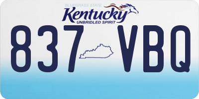 KY license plate 837VBQ