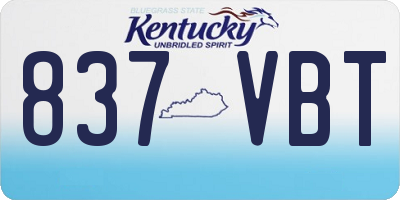 KY license plate 837VBT