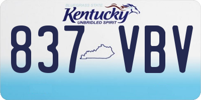 KY license plate 837VBV