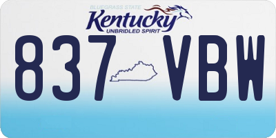 KY license plate 837VBW