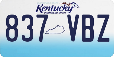 KY license plate 837VBZ