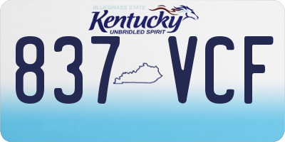 KY license plate 837VCF