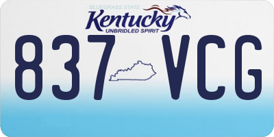 KY license plate 837VCG