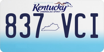 KY license plate 837VCI