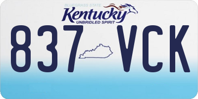 KY license plate 837VCK