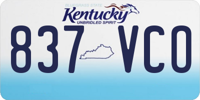 KY license plate 837VCO
