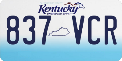 KY license plate 837VCR