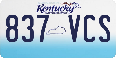 KY license plate 837VCS