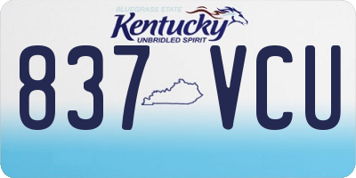 KY license plate 837VCU