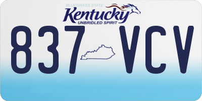 KY license plate 837VCV
