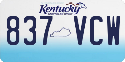 KY license plate 837VCW