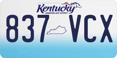 KY license plate 837VCX