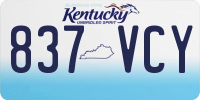 KY license plate 837VCY