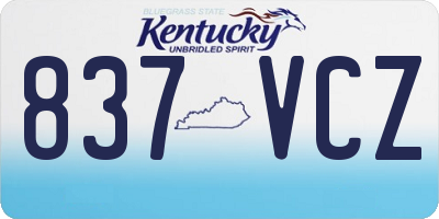 KY license plate 837VCZ