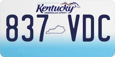 KY license plate 837VDC