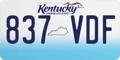 KY license plate 837VDF