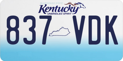 KY license plate 837VDK