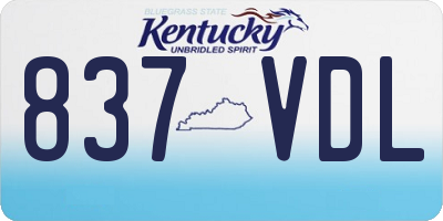 KY license plate 837VDL