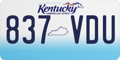 KY license plate 837VDU