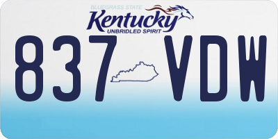 KY license plate 837VDW