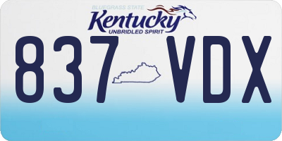 KY license plate 837VDX