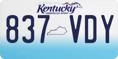 KY license plate 837VDY