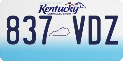 KY license plate 837VDZ