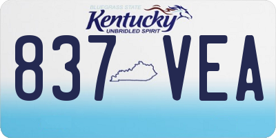 KY license plate 837VEA