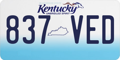 KY license plate 837VED