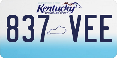 KY license plate 837VEE