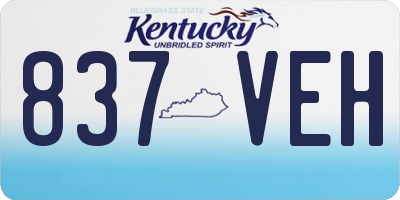 KY license plate 837VEH