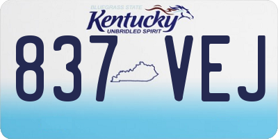 KY license plate 837VEJ