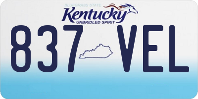 KY license plate 837VEL