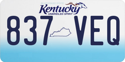 KY license plate 837VEQ