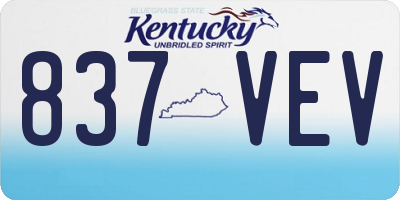 KY license plate 837VEV