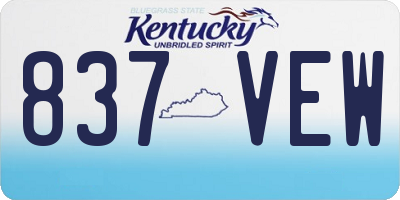 KY license plate 837VEW