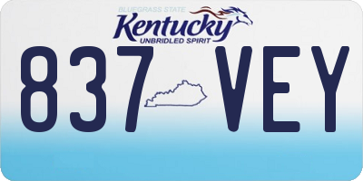 KY license plate 837VEY