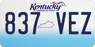 KY license plate 837VEZ
