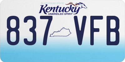 KY license plate 837VFB