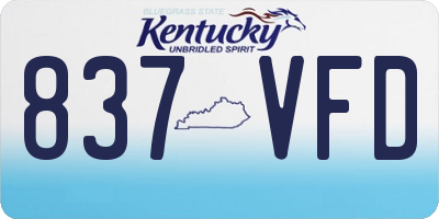 KY license plate 837VFD