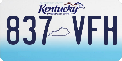 KY license plate 837VFH