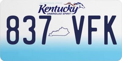 KY license plate 837VFK