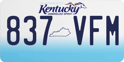 KY license plate 837VFM