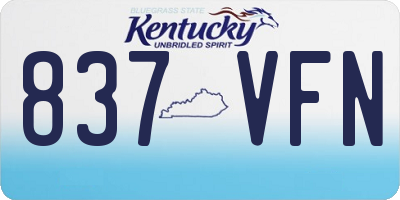 KY license plate 837VFN