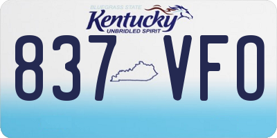 KY license plate 837VFO