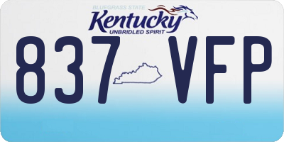 KY license plate 837VFP