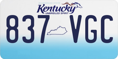 KY license plate 837VGC