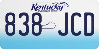 KY license plate 838JCD