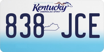 KY license plate 838JCE