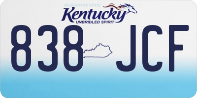 KY license plate 838JCF